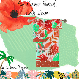 Hojas tropicales rojas, verdes, corales, Verde azu