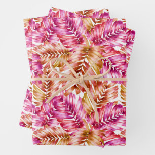 Hojas tropicales rosas