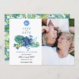 Hojas tropicales tropicales   Guardar la tarjeta f