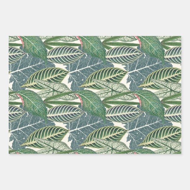 Hojas tropicales verdes (Anverso)