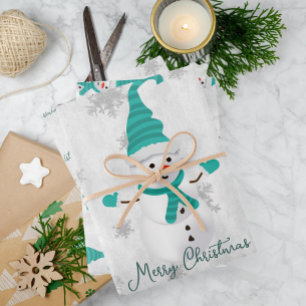 Hojas verde azuladas de papel para envolver a Snow