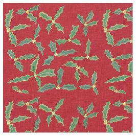 Hojas verdes con flores amarillas de tela roja