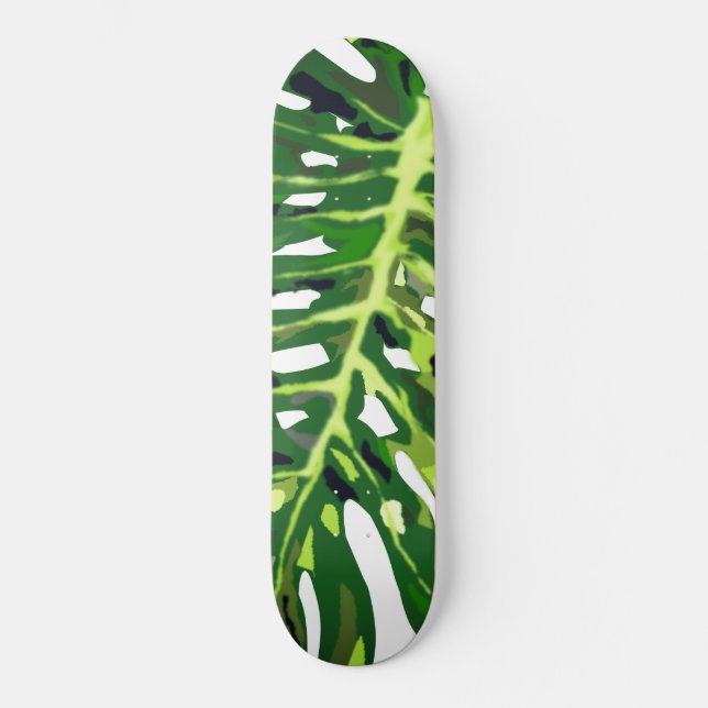 Hojas verdes de Monstera Leaf Skateboard (Anverso)