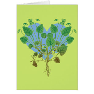 Hojas verdes del corazón azul