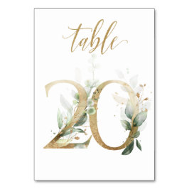 Hojas Verdes Doradas Mesa 20, Número de Mesa