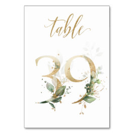 Hojas Verdes Doradas Mesa 39, Número de Mesa