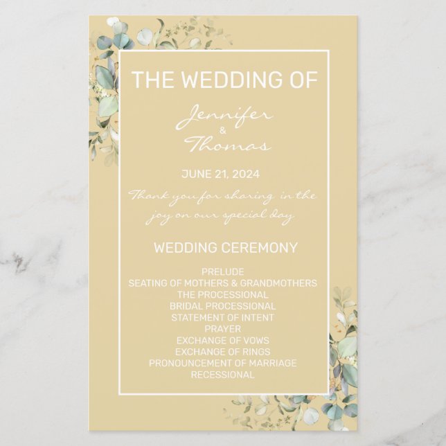 Hojas verdes, programa de minimalismo elegante (Anverso)