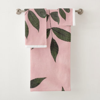 Hojas Verdes Sobre Aspecto Fresco Rosa 