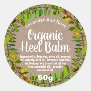 Hojas verdes sobre etiquetas de talón rayadas Kra