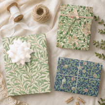 Hojas verdes vintage William Morris patrones