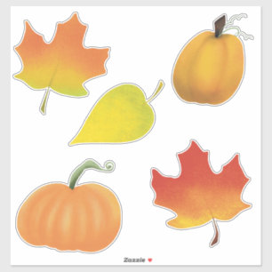 Hojas y calabazas pegatina