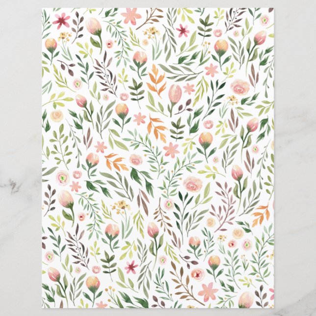 Hojas y flores de color bohemio (Anverso)