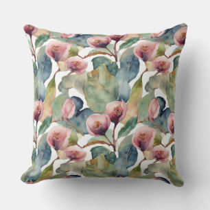 Hojas y flores II Almohada cuadrada