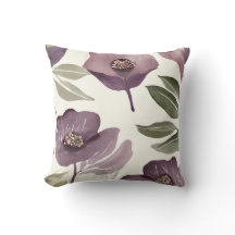 Hojas y flores III Almohada cuadrada