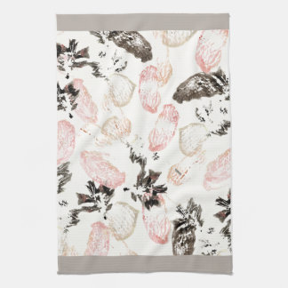 Hojas y plumas de Boho toalla de cocina de impresi
