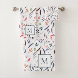 Hojas Y Plumas Monogramadas