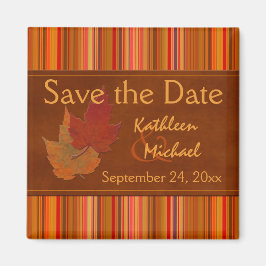 Hojas y rayas otoñales para salvar el imán de la f