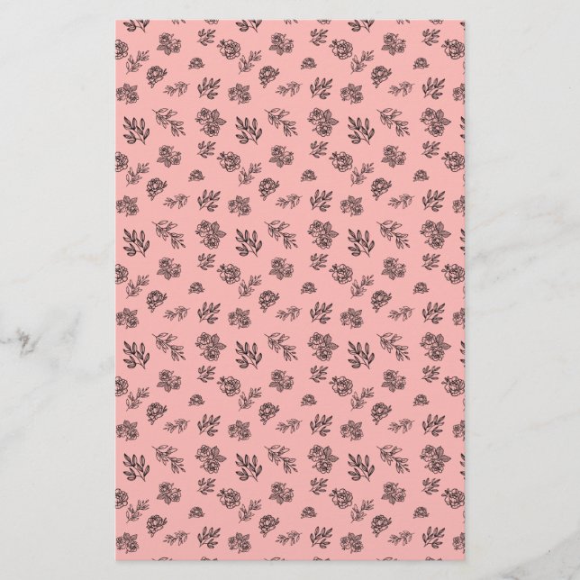 Hojas y Rosas dibujadas a mano en cualquier envolt (Anverso)