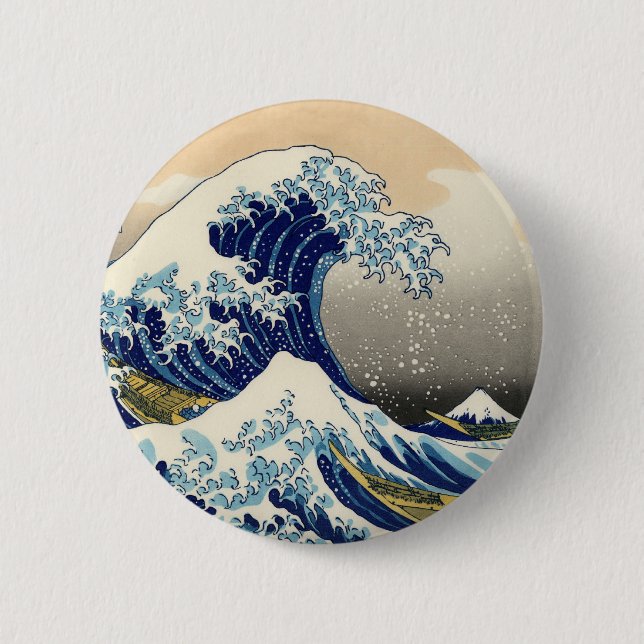 Hokusai el gran botón de la onda (Anverso)
