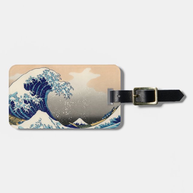 Hokusai etiqueta del equipaje "de la gran onda" (Frente Horizontal)