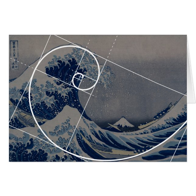 Hokusai se reúne con Fibonacci, proporción dorada (Anverso (Horizontal))