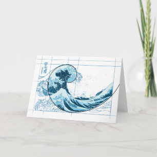 Hokusai se reúne con Fibonacci, tarjeta azul