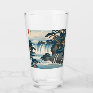 Hokusai Ukiyo-e Paisaje de cascada japonés Azul