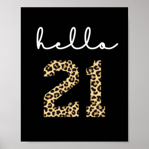 Hola 21 Impresión de guepardo de 21 años