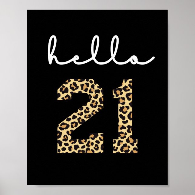 Hola 21 | Impresión de guepardo de 21 años (Frente)