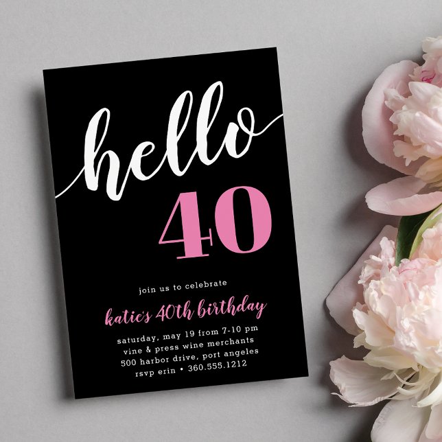 Hola 40 | Invitación a la fiesta de cumpleaños (Subido por el creador)