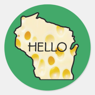 Hola a los Pegatinas suizos de Wisconsin en Queso