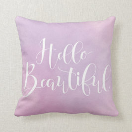 Hola acuarela hermosa 16" x 16" Cojín decorativo