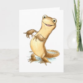 ¡"Hola allí! Cuál es newt?" Tarjeta gallarda del