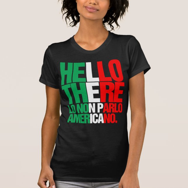 Hola allí no hablo la camiseta americana (Anverso)