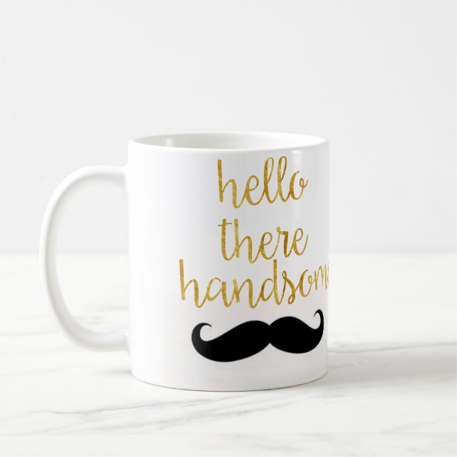Hola allí taza hermosa del bigote (Izquierda)