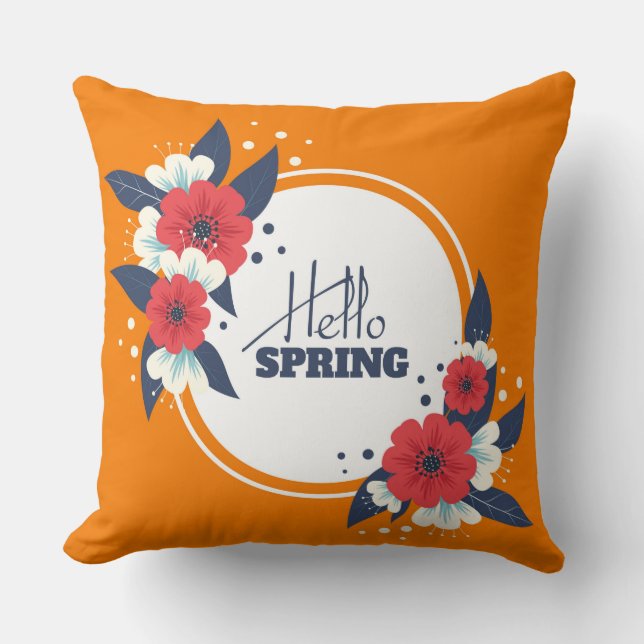 Hola almohada decorativa primavera (Anverso)