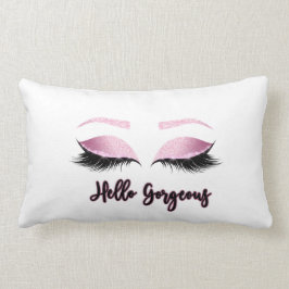 Hola almohada lumbar magnífica en acentos rosados