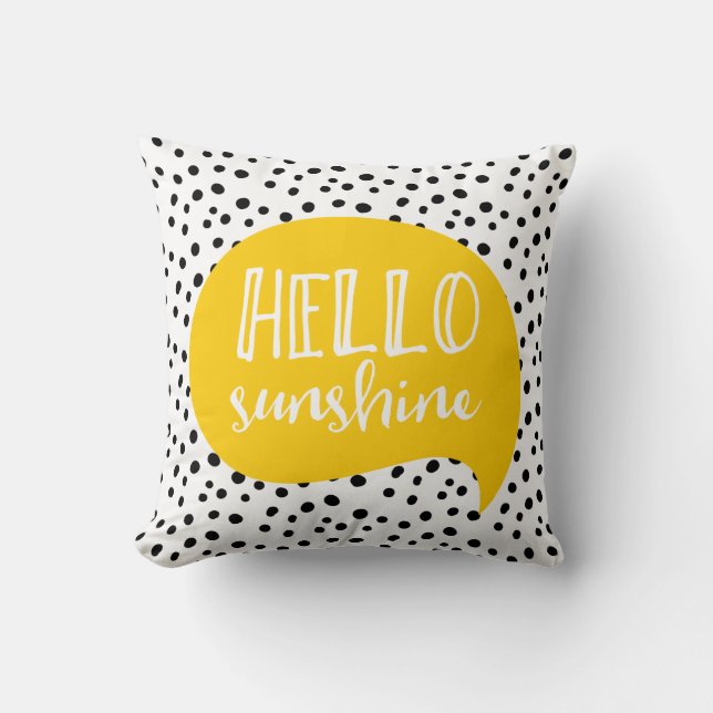 Hola almohada manchada del lunar amarillo de la (Anverso)