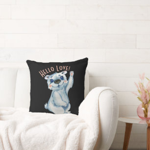 Hola Amor Acuarela Almohada Polar Bear