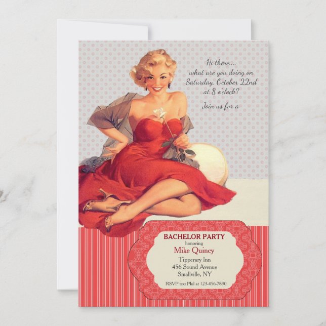 Hola Amor Invitación a la fiesta de Bachelor (Anverso)