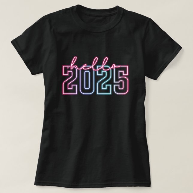Hola Año Nuevo 2025 | Camiseta de Año Nuevo Feliz  (Diseño del anverso)