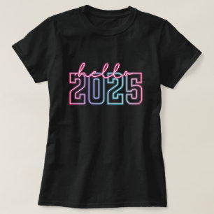 Hola Año Nuevo 2025 Camiseta Neon Feliz Año Nuev