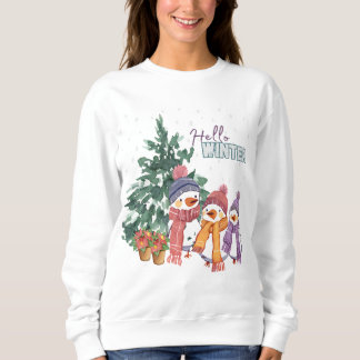 Hola Aves de invierno de las mujeres sudaderas de