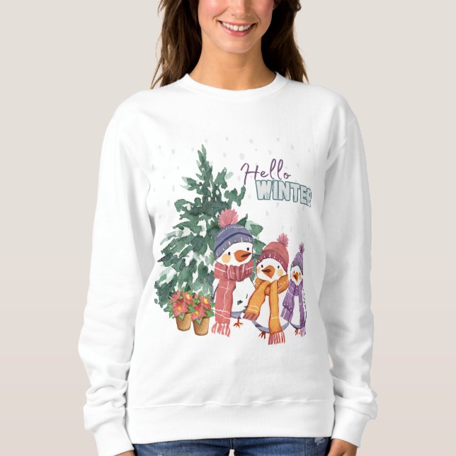 Hola Aves de invierno de las mujeres sudaderas de  (Anverso)