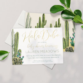 Hola Baby Boho Cactus Invitación Baby Shower
