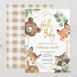 Hola Baby Woodland Invitación a Baby Shower