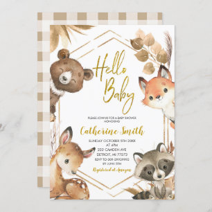 Hola Baby Woodland Invitación a Baby Shower