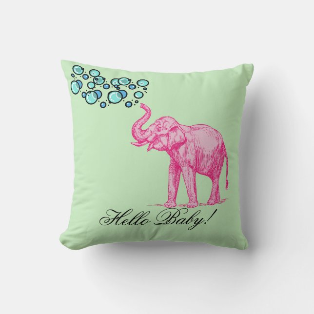 "¡Hola Bebé!" Almohada de Anuncio de Nacimiento (Anverso)