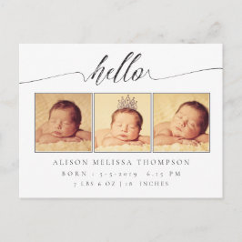 Hola bebé Anuncio 3 Foto postal