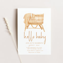 Hola bebé Boho Theme Crib Invitación de Baby Showe